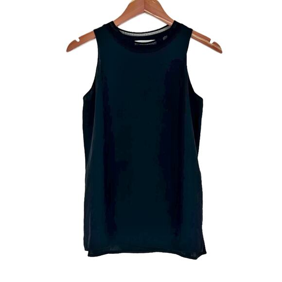 Vince Rib Trim Tank Top Silky Blouse Black size Extra Small XS - Picture 12 of 16